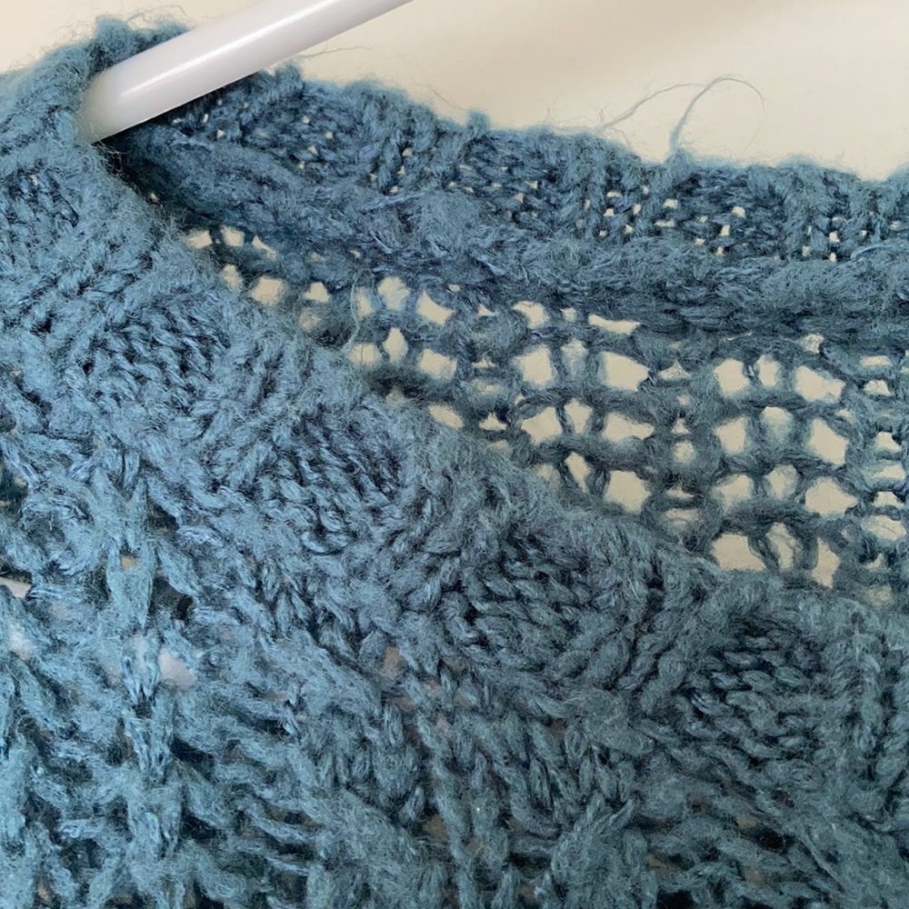 Bohemian large knit blue sweater